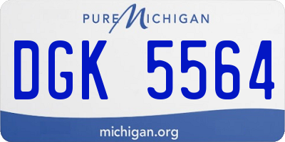 MI license plate DGK5564