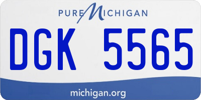 MI license plate DGK5565