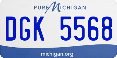 MI license plate DGK5568