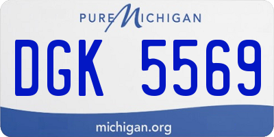 MI license plate DGK5569