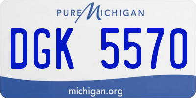 MI license plate DGK5570