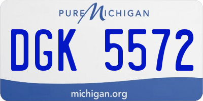 MI license plate DGK5572