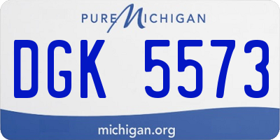 MI license plate DGK5573