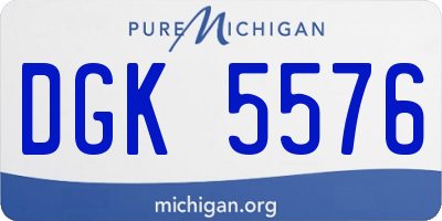 MI license plate DGK5576