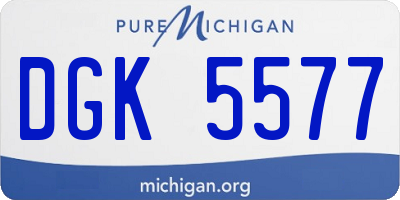 MI license plate DGK5577