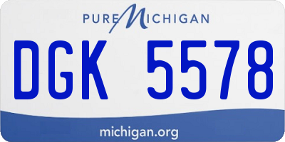 MI license plate DGK5578
