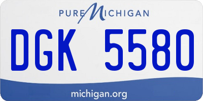MI license plate DGK5580