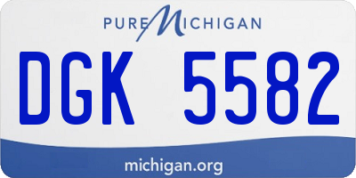 MI license plate DGK5582