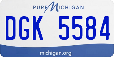MI license plate DGK5584