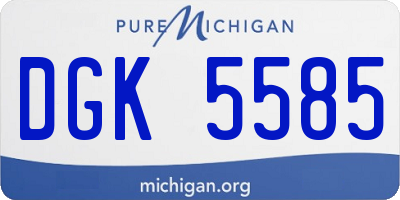 MI license plate DGK5585