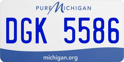 MI license plate DGK5586