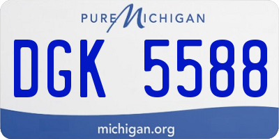 MI license plate DGK5588