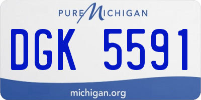 MI license plate DGK5591