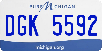 MI license plate DGK5592