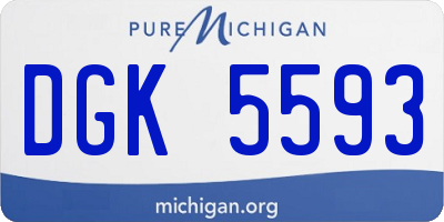 MI license plate DGK5593