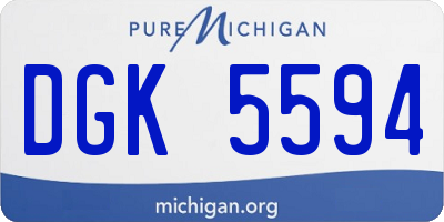 MI license plate DGK5594