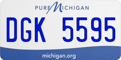 MI license plate DGK5595
