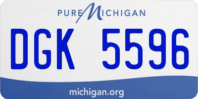 MI license plate DGK5596