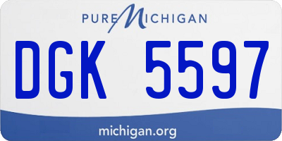 MI license plate DGK5597