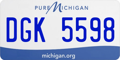 MI license plate DGK5598
