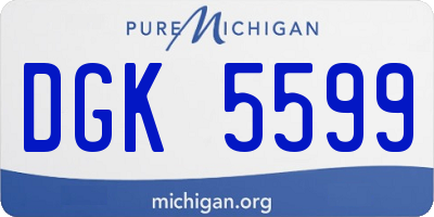 MI license plate DGK5599