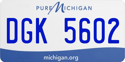 MI license plate DGK5602