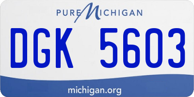 MI license plate DGK5603