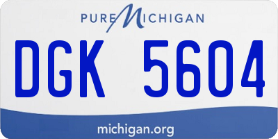 MI license plate DGK5604