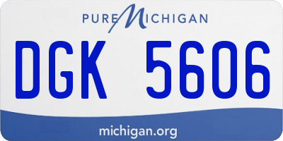 MI license plate DGK5606