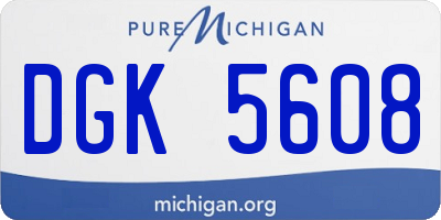 MI license plate DGK5608