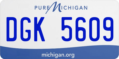 MI license plate DGK5609