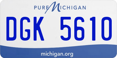 MI license plate DGK5610
