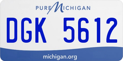 MI license plate DGK5612