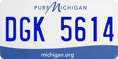 MI license plate DGK5614