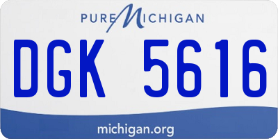 MI license plate DGK5616