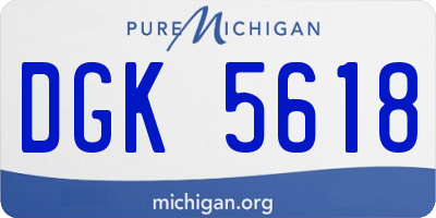 MI license plate DGK5618