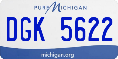 MI license plate DGK5622