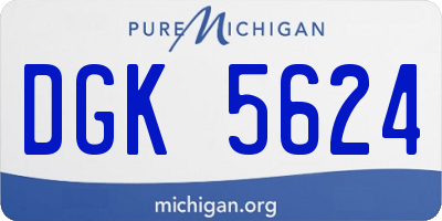 MI license plate DGK5624