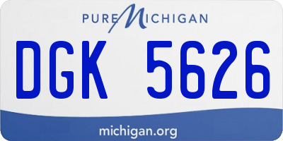MI license plate DGK5626