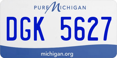 MI license plate DGK5627