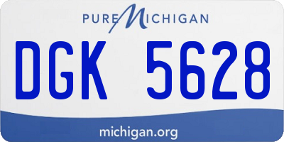 MI license plate DGK5628