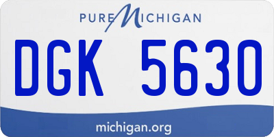 MI license plate DGK5630