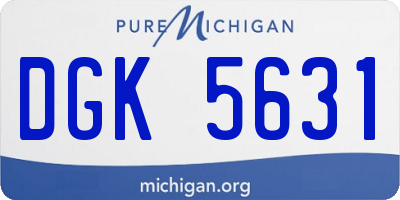 MI license plate DGK5631