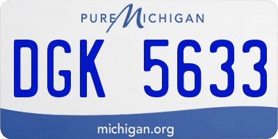 MI license plate DGK5633