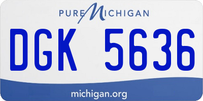 MI license plate DGK5636