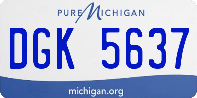 MI license plate DGK5637