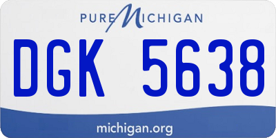 MI license plate DGK5638