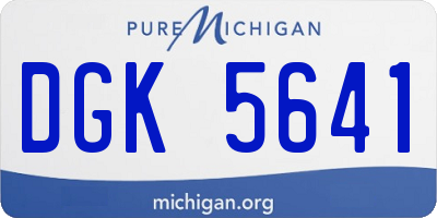 MI license plate DGK5641