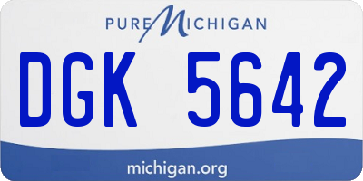 MI license plate DGK5642