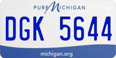 MI license plate DGK5644